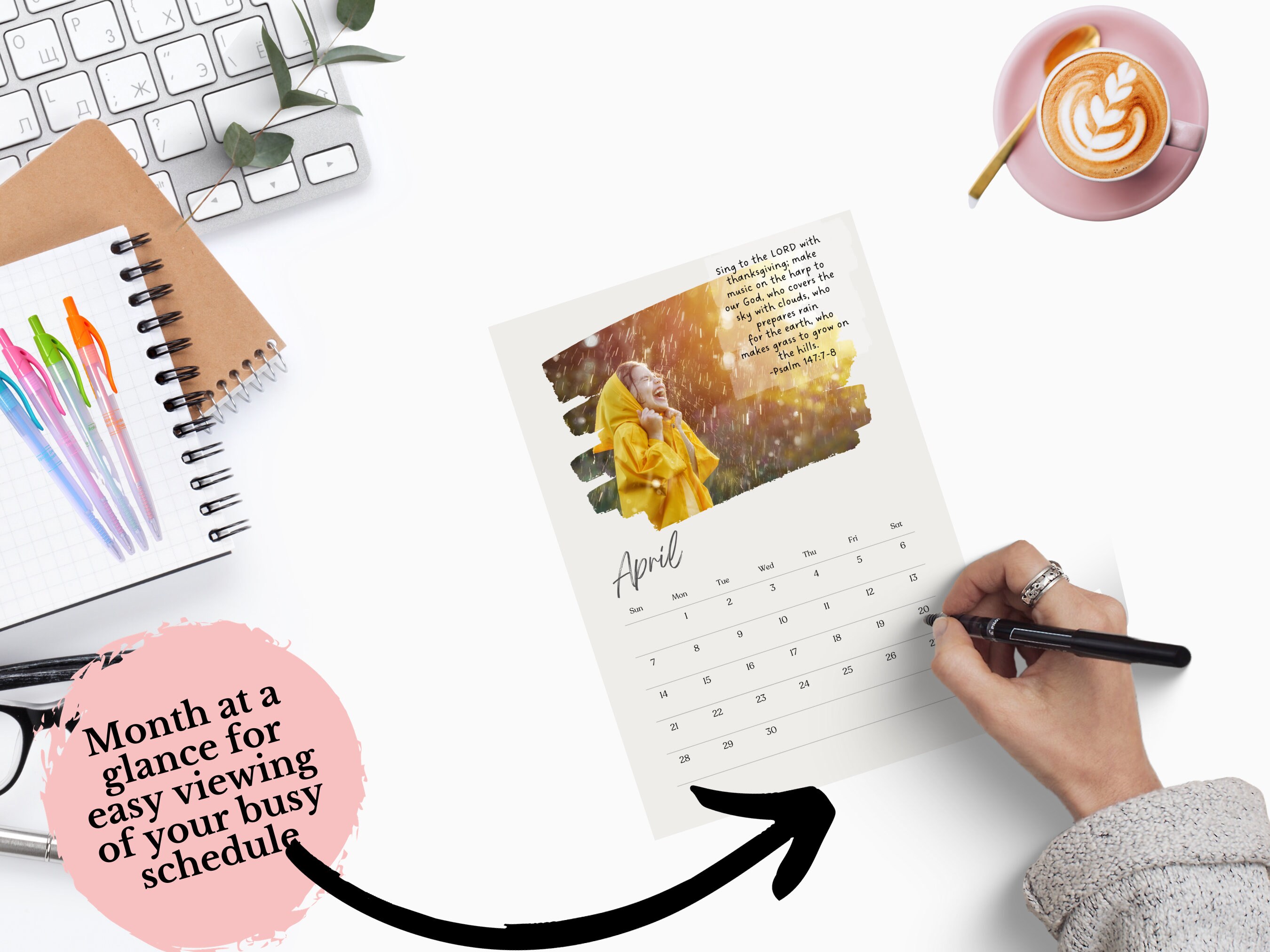 2024 Calendar Printable / Inspirational Calendar / Canva Calendar ...