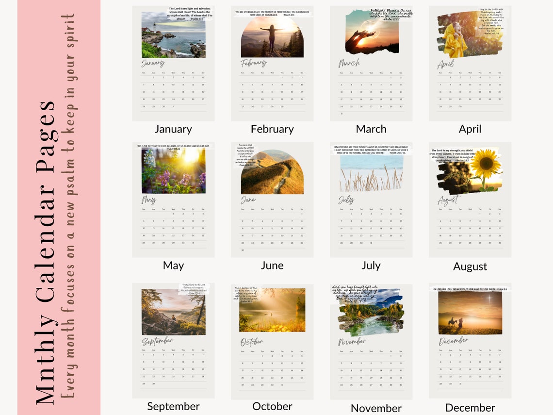 2024 Calendar Printable / Inspirational Calendar / Canva Calendar / Calendar Template / Calendar ...