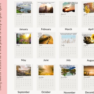 2024 Calendar Printable / Inspirational Calendar / Canva Calendar / Calendar Template / Calendar ...