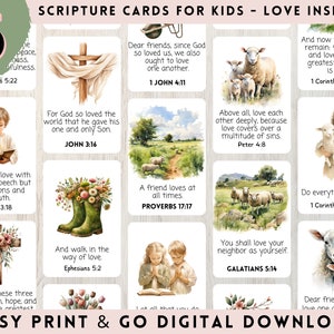 Valentine scripture cards, love bible verses, printable cards, Christian cards, classroom cards, kids valentines, digital download, faith
