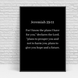 Jeremiah 29:11 DIGITAL DOWNLOAD | Christian Minimalist | Scripture Digital | Bible Verse Wall Art | Religious Decor | Christian Home Decor
