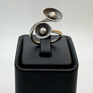Handmade Amor Flower Oxidized 925 Sterling Silver Adjustable Ring. Handcrafted Boho Unique Vintage Design Ring. Nature inspired Ring.