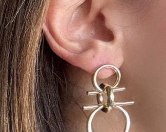 Boucles d'oreilles pendantes pendantes tendance en acier inoxydable plaqué or Knot