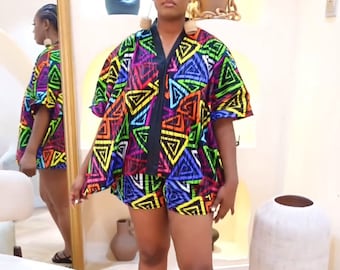 Survêtement Imprimé Africain. Ensembles Deux Pièces Sweat à Capuche Féminin Et Pantalon De Survêtement - France