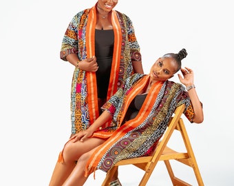 African Print Ankara Kimono Jacket / Women's Ankara Casual /Ankara kimono dress /African clothing dress, African print women Kimono Dress