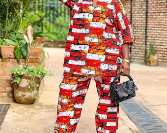 African Ankara Two-Piece Set / Ankara Trouser / Ankara Top / Stylish women wear