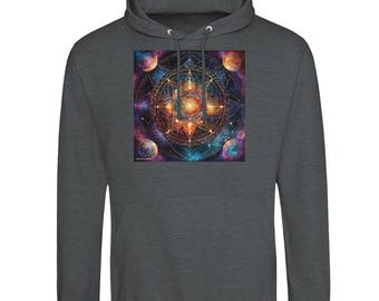 Sudadera con capucha de geometría sagrada / Sudadera con capucha de símbolo espiritual / Sudadera con capucha del cubo de Metatrón / Ropa con estampado sagrado / Ropa espiritual