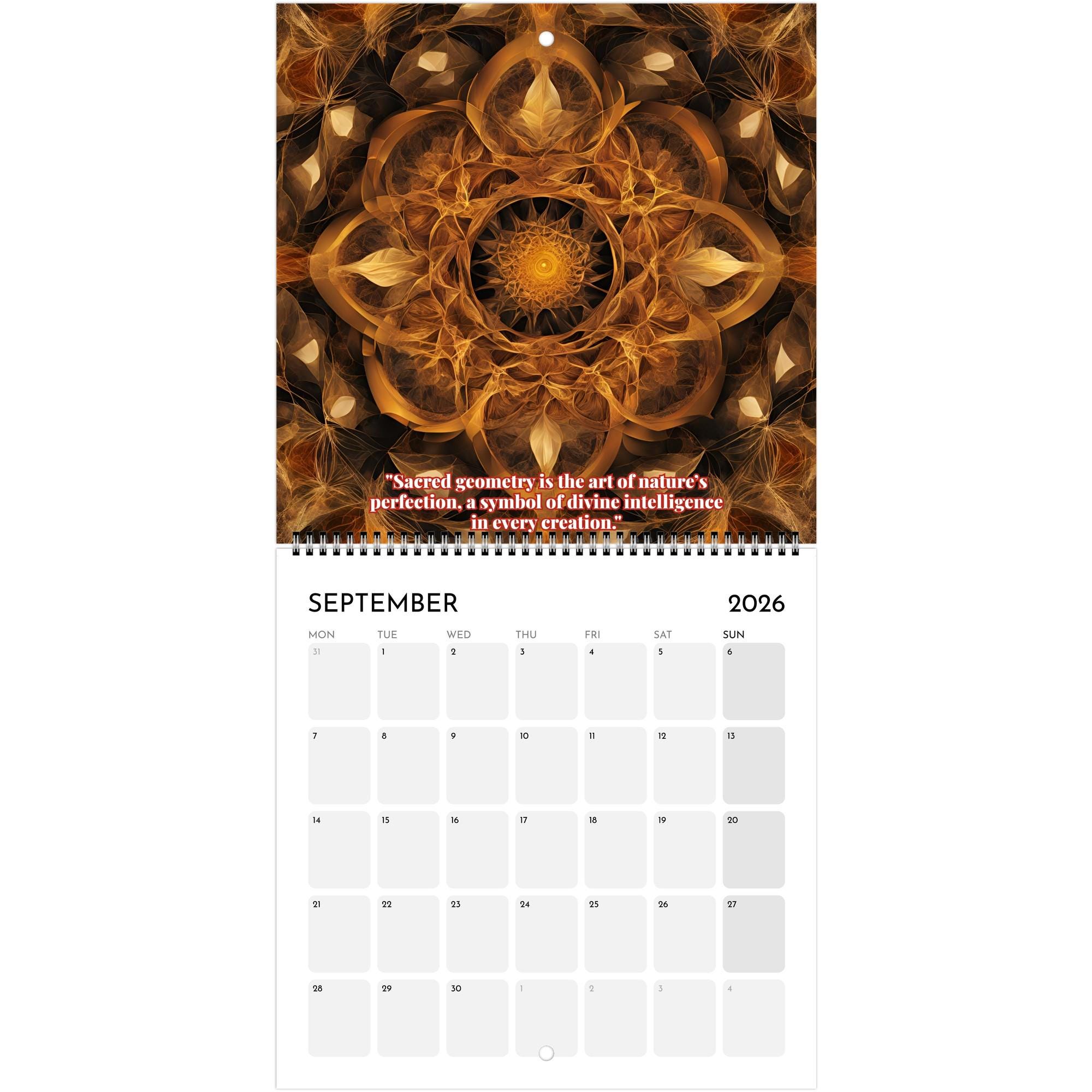 Calendars With Geometry Sacred Geometry Calendar 2026 | Holistic | Metaphysical | New Age ...