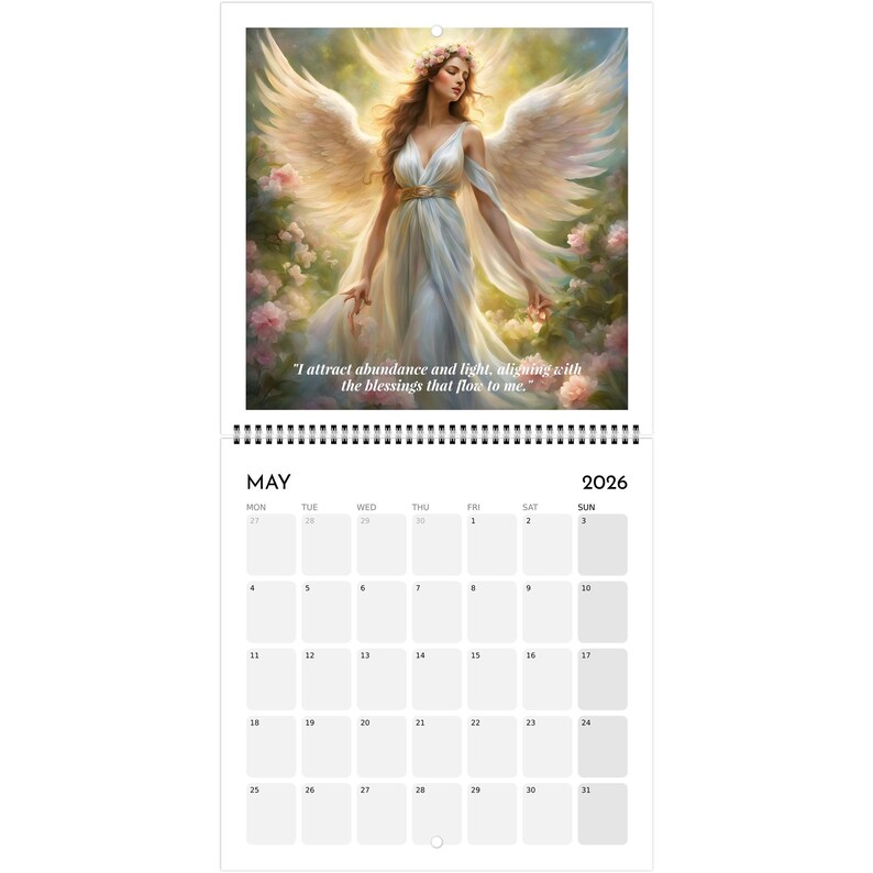 Angel Goddesses 2026 Calendar | Spiritual Affirmations | Lightworker ...