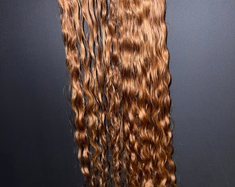 Curly human hair ponytail 26” ginger color