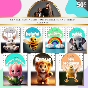 3D Kleinkind Karten | Positive tägliche Affirmationen für Kinder | Montessori Calm Down Karten | Emotionales Lernen | Wachstumsdenken |