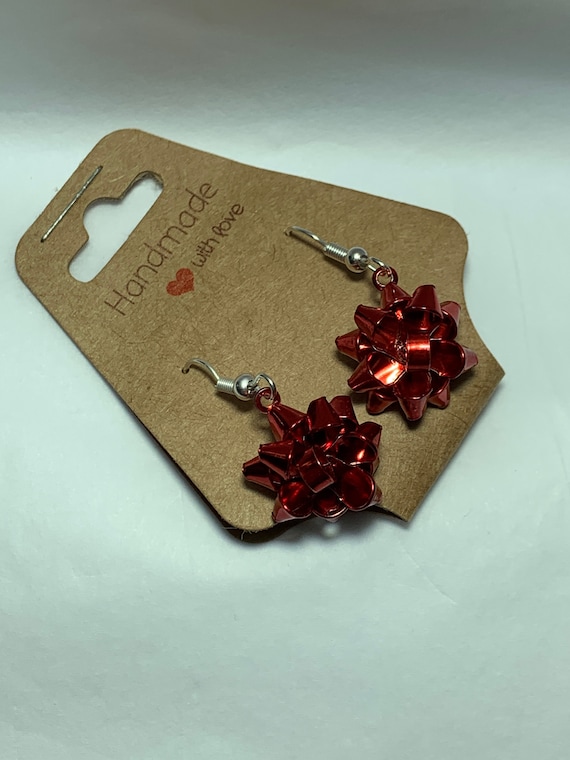 Orecchini a forma di campana di Natale in argento sterling, colore rosso e verde, orecchini a bottone di Natale, regali di Natale, orecchini per feste di Natale - Italia