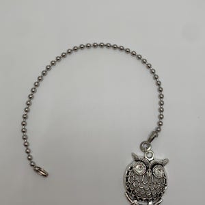 Silver Owl Ceiling Fan Pull Chain