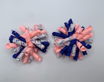 Große Korkenzieher-Anker-Haarspangen in Rosa und Blau, 2er-Set