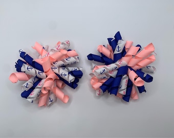 Große Korkenzieher Anker Rosa Und Blau Haarspangen Set Von Zwei