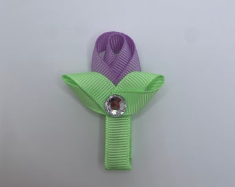 Barrette tulipe violette Une seule barre