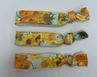 Gelbe Sonnenblumen Elastische Haarbänder 3er Set