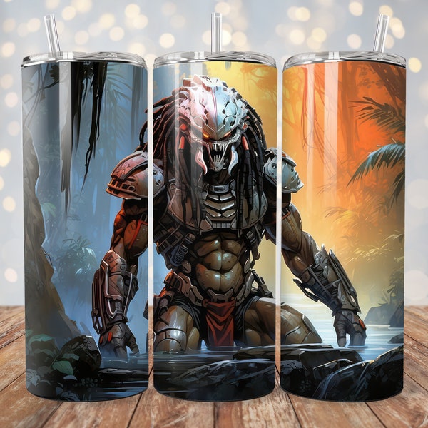 Predator Film Illustration 20 oz Becher Sublimation Design - Digitaler Download PNG