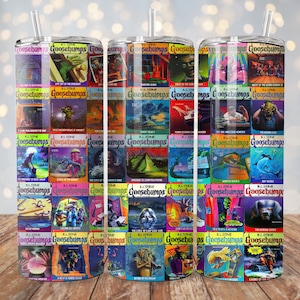 Goosebumps Books Tumbler Wrap Design 1990s Sublimation 20 oz Tumbler Design Instant Digital Download PNG Printable + Free Bonus Designs