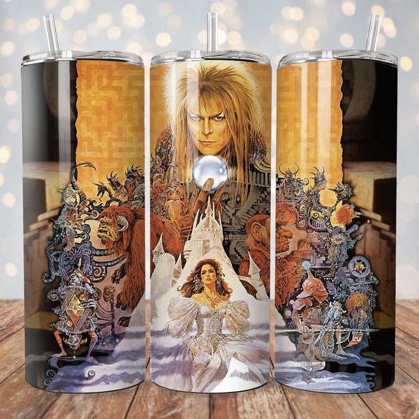 The Labyrinth Movie Illustration 20 oz Tumbler Wrap Sublimation Design Digital Download PNG + Bonus Free Designs