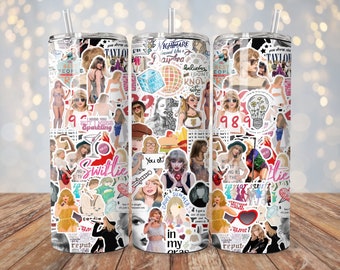 Taylor Swift Tumbler Design Sublimation Digital Download 20 oz Skinny Template Sublimation Image PNG Wrap + Free Bonus Designs