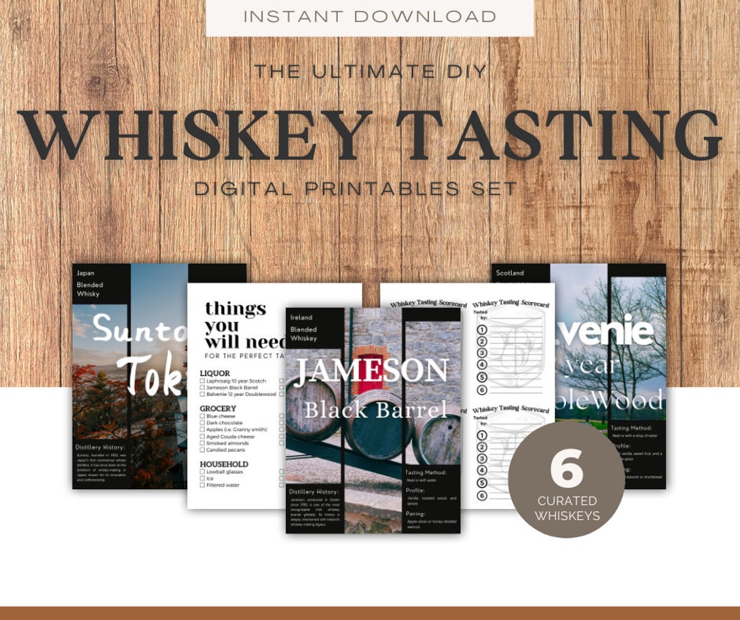 DIY Whiskey Tasting Printables Everything You Need but the Bottles