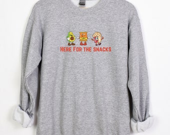 Here For The Snacks Sweatshirt | Funny Sweatshirt | Football Party Sweatshirt