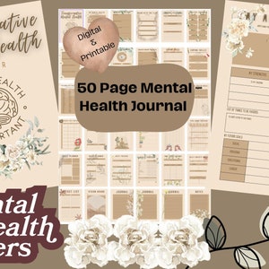 Mental Health Planner Journal Digital Printable Download Prompts Self Help Healing Mental Wellness Mental Health Support