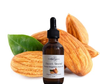 Aceite de almendras dulces, orgánico, prensado en frío, sin refinar, natural