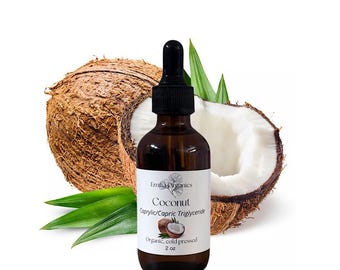 Aceite de coco fraccionado, orgánico, prensado en frío, sin refinar, natural