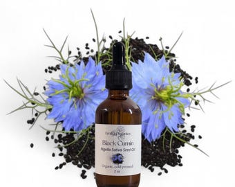 Black Cumin Seed Oil, Organic, Cold Pressed, Unrefined, Natural