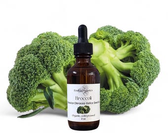 Óleo de semente de brócolis, orgânico, prensado a frio, não refinado, natural