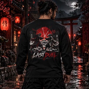 The Last Duel Long Sleeve Shirt , Japanese Samurai Bushido Graphic Tee