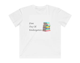 First Day of Kindergarten Kids Tee | Stacked Books Back to School