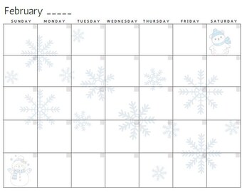 February Calendar Printable | Reusable Monthly Planner (PDF Download, US Letter Size)