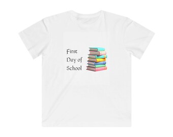 First Day of School Kids Tee | Stacked Books Back to School