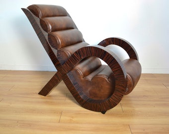 Art-Deco-Lounge-Sessel mit Lederausstattung - Liegesessel. Jede Menge auf Bestellung erhältlich - Retroles - Hersteller von Art-Deco-Möbeln