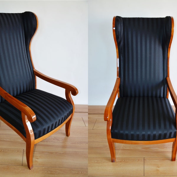 Fauteuil Biedermeier de type 'Uszak' en bois de cerisier, finition brillante - Fabricant de meubles stylés - Retroles