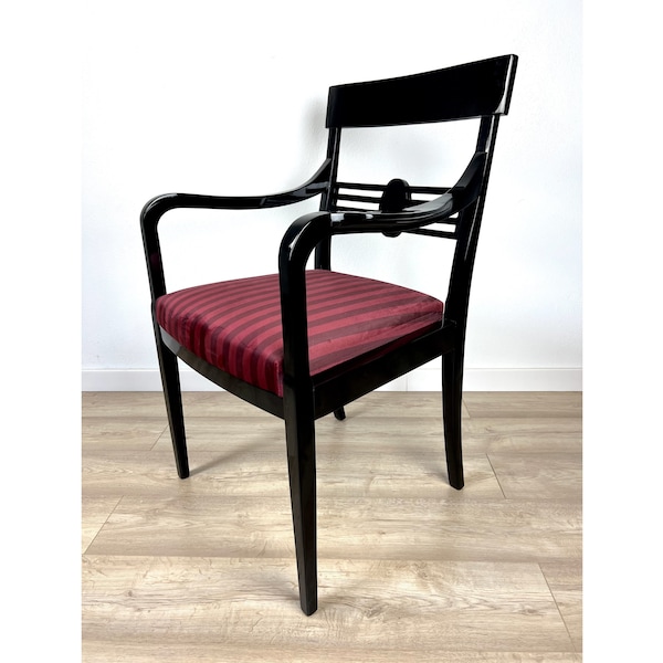 Fauteuil Art déco laqué noir, finition brillante - disponible en plus grandes quantités ! Possibilité de changer la couleur !