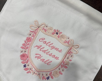 baby girl embroidered door hanger/banner