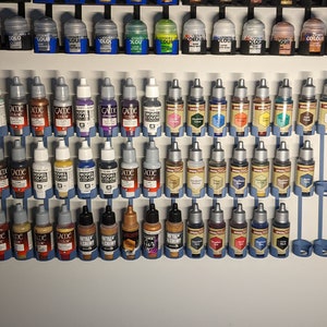 Vallejo style wall paint rack, 18 slots -- screws to wall