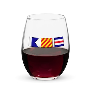 Personalized Nautical Signal Flag Wine Glass
