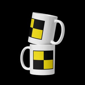 Personalized Signal Flag Coffee Mug! - White, Glossy Coffe Mug with Nautical Signal Flag on Two Faces