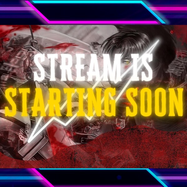 Levi-Ackerman Animiertes Stream Overlay Paket - [Twitch | Kick | YouTube] - Inklusive Overlays für 4 Bildschirme und 30 Panels.