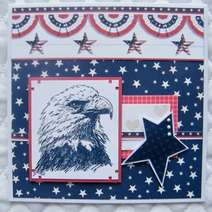 Patriottische wenskaart 5 1/2 x 5 1/2 inch Veteranendag Soldaat Leger Marine Luchtmacht Marineveteraan Amerika
