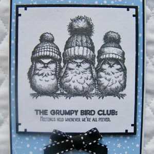 Carte Grumpy Bird Club format A2 Carte amitié toutes occasions Rassemblement humoristique en superposition de papier