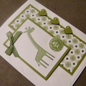 Baby Giraffe Karte A2 Karte Baby Shower. Junge Mädchen