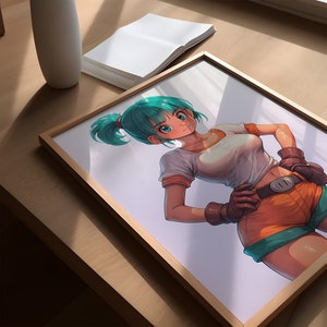 Bulma | DB | Anime Artwork | Manga | Digital File | gift for him her | gift for otaku | gift for anime fan | wall art | home decor