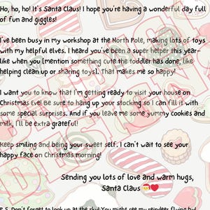 Carta de Papá Noel - Niño pequeño - Descarga digital únicamente
