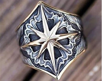 Anime Attack on Titan inspired compass ring gift for men and women